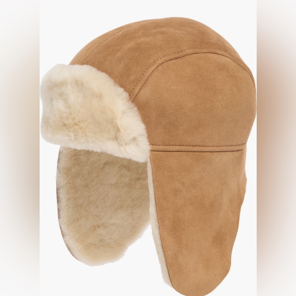 UGG Genuine Shearling Trapper Hat Unisex Toddler 2-4Y MSRP $145 Color Chestnut
